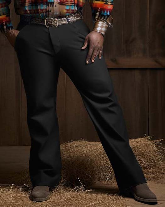 Plus Size Denim Men's Long Sleeve Western Shirt and Pants Set 2 Piece