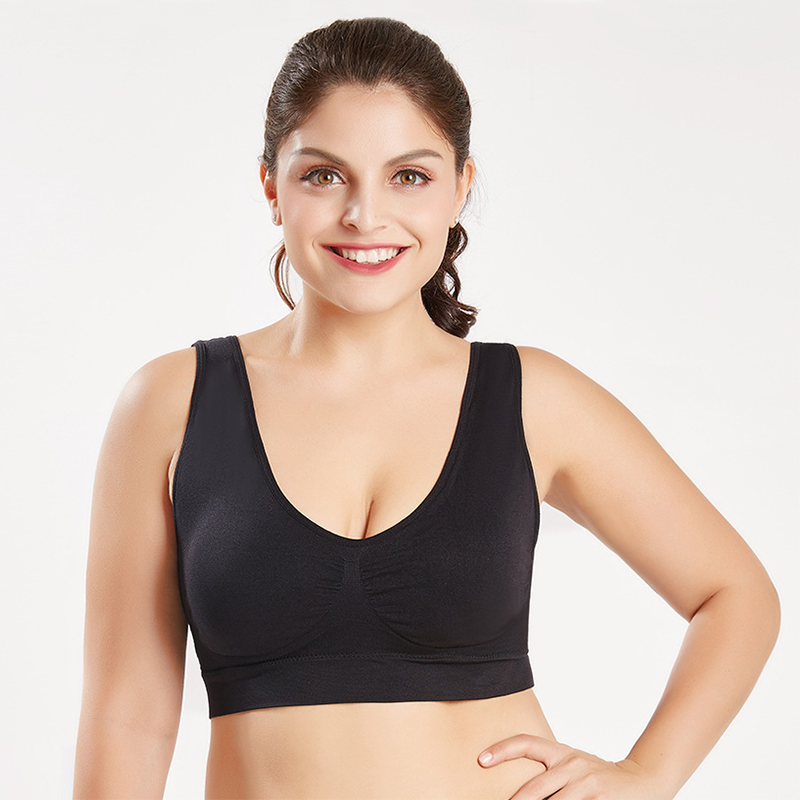 Plus Size No Rims Sports Bra Shockproof For Running and Yoga-Sicily Wang