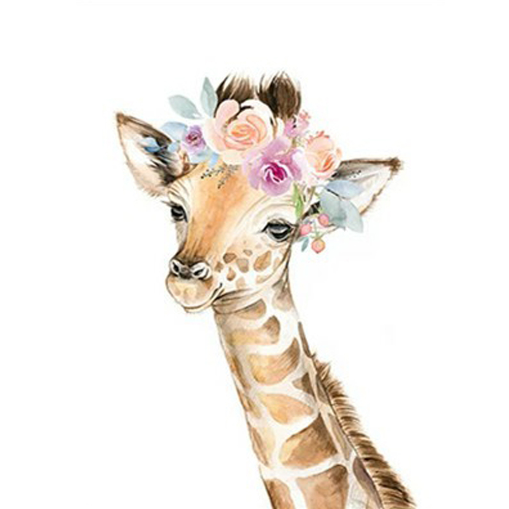 

30*40CM - Round Drill Diamond Painting - Giraffe, 501 Original