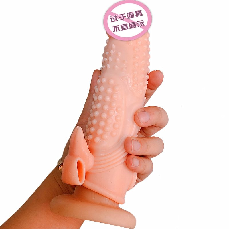 Male Masturbators Large Size Vibrating Wolf Tooth Cover Crystal Penis Cover Sex Toys For Couples
