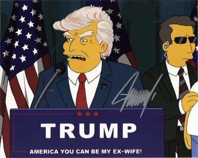 Donald Trump / Simpsons 8x10 REPRINT Signed Photo Poster painting Autographed REPRINT