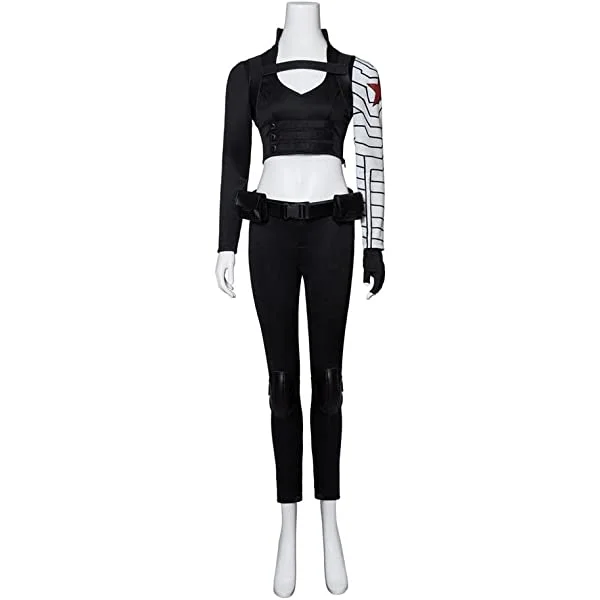 Women's Super Hero Thor Cosplay Costumes Gothic Top Pants Outfit Black Halloween
