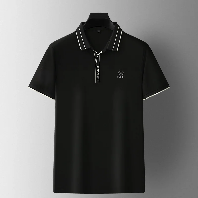 Men's Tencel Soft Breathable Lapel Business Polo Shirt