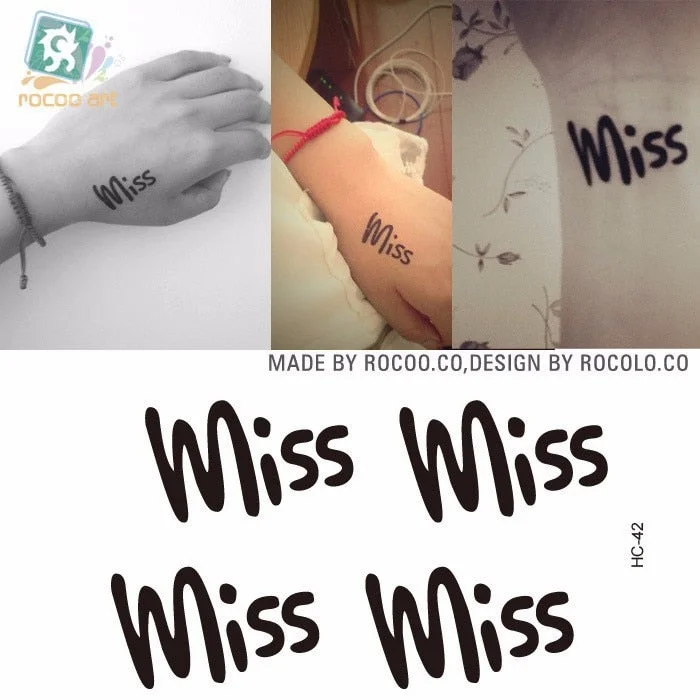 Waterproof Temporary Tattoo Sticker Believe freedom heart miss English letter alphabet tatto flash tatoo fake tattoos for girl