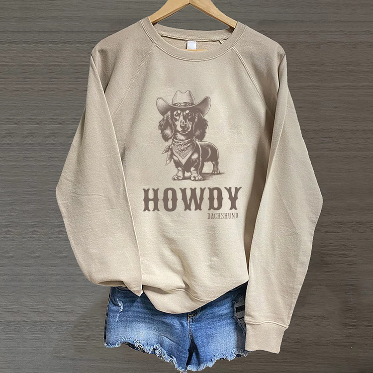 Howdy Dachshund Long Haired Sweatshirt