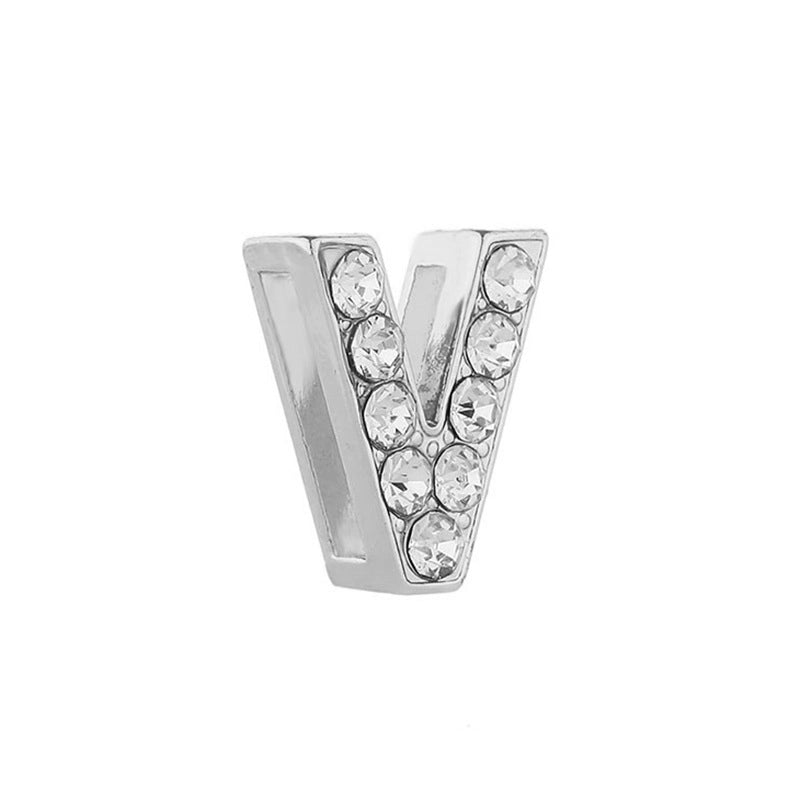 5 PCS/Package 10mm Metal Rhinestones Letter Beads