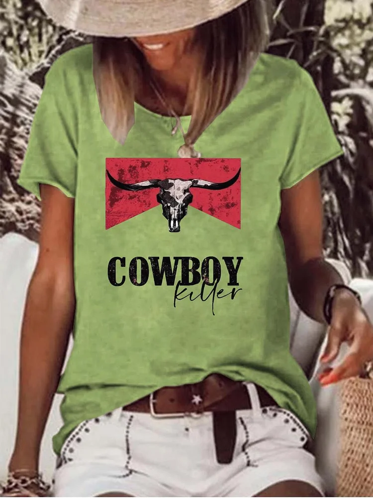 Cowboy Killer Western Raw Hem Tee