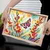 (US Only)Wooden Gorgeous Butterfly 5D DIY Diamond Painting Tray Art Craft with Handle