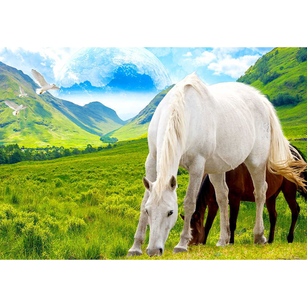 

Horses on Grassland - 1000 Pieces Jigsaw Puzzle, 501 Original