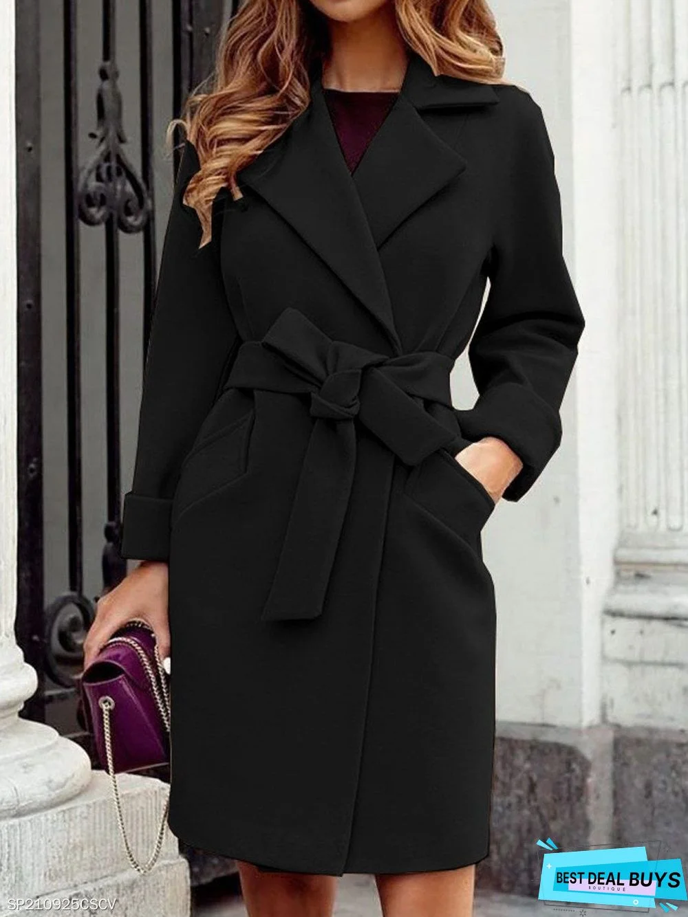 Fashion Belt Lapel Coat