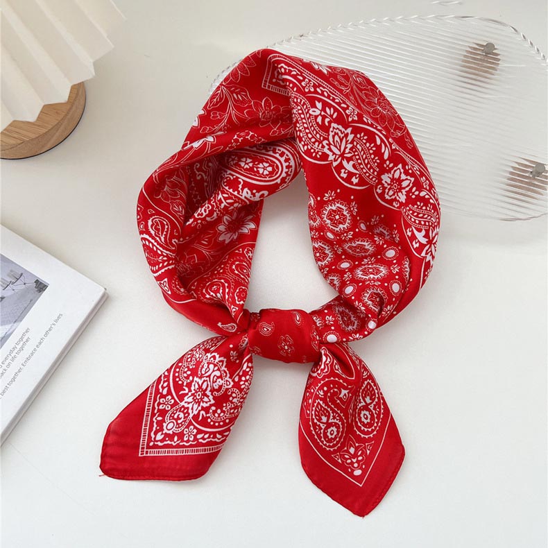 Western Cowboy Paisley Pattern Print Small Square Scarf