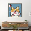 Cute Corgi Dog-14CT Stamped Cross Stitch Kit(25x25cm)