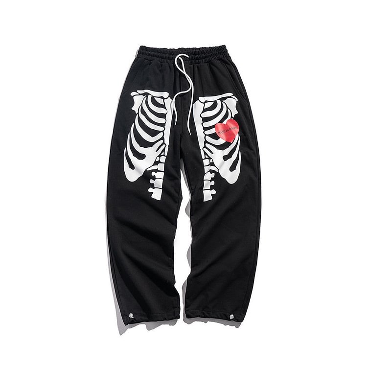 Men's plus Size Retro Sports Flower Print Sweatpants Men's Drawstring Jogger Pants Trendy Casual Pants Men Pants