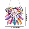 (US Only)Acrylic 2D Flat DIY Flowers Dreamcatcher Diamond Art Pendant Wall Door Decor
