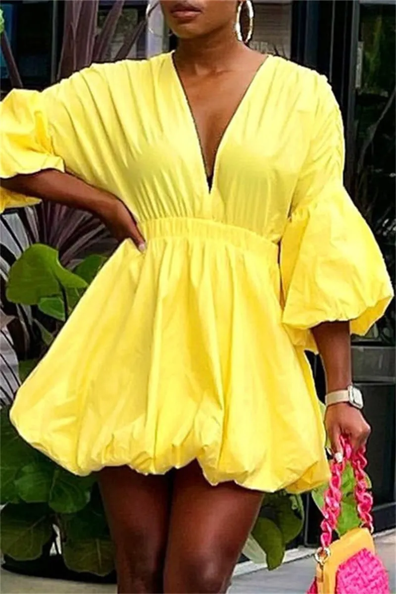 Fashion Casual Solid Patchwork O Neck A Line Dresses