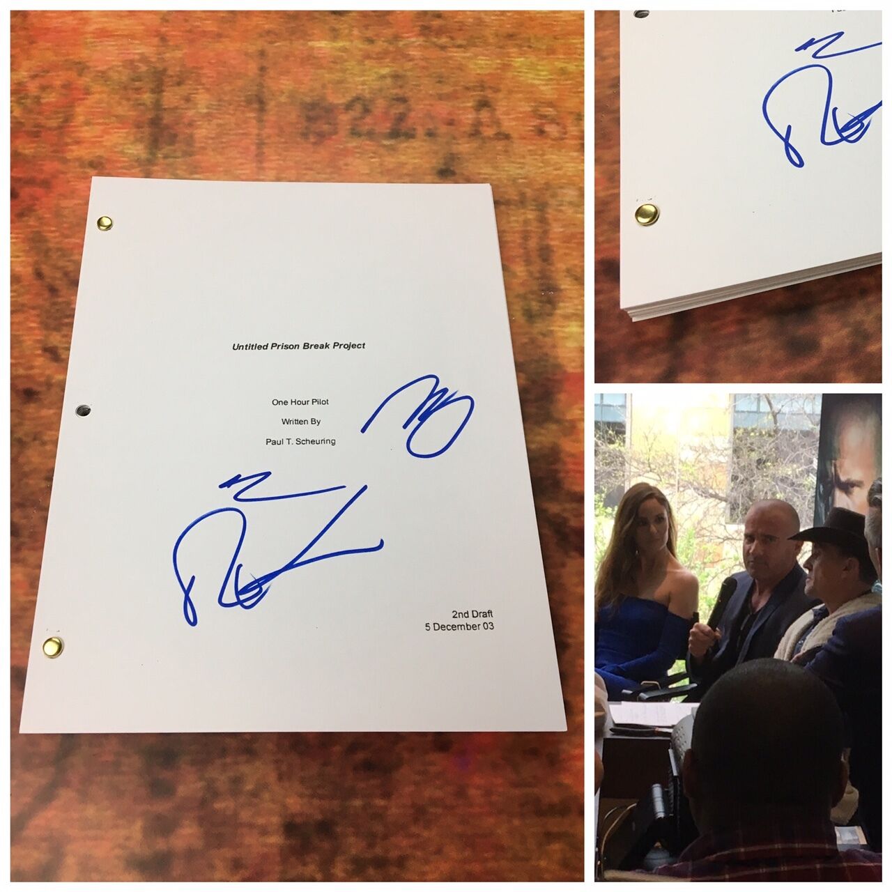 GFA Cast x3 Robert Paul Dominic * PRISON BREAK * Signed Episode Script AD3 COA