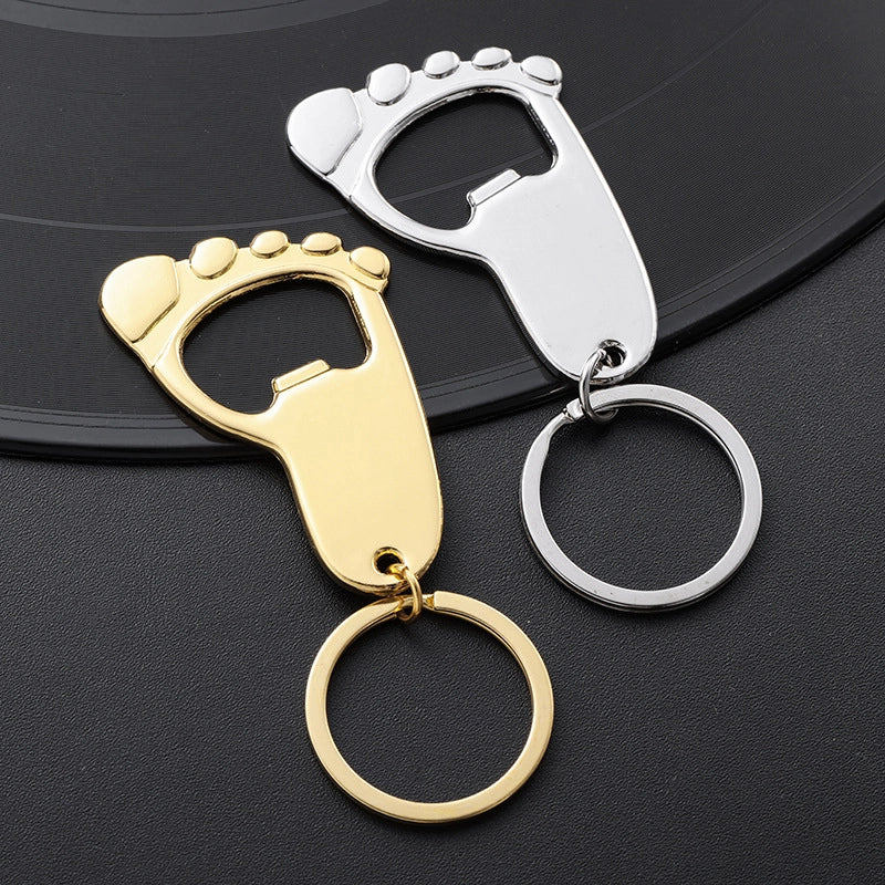 Cute Foot Metal Unisex Keychain