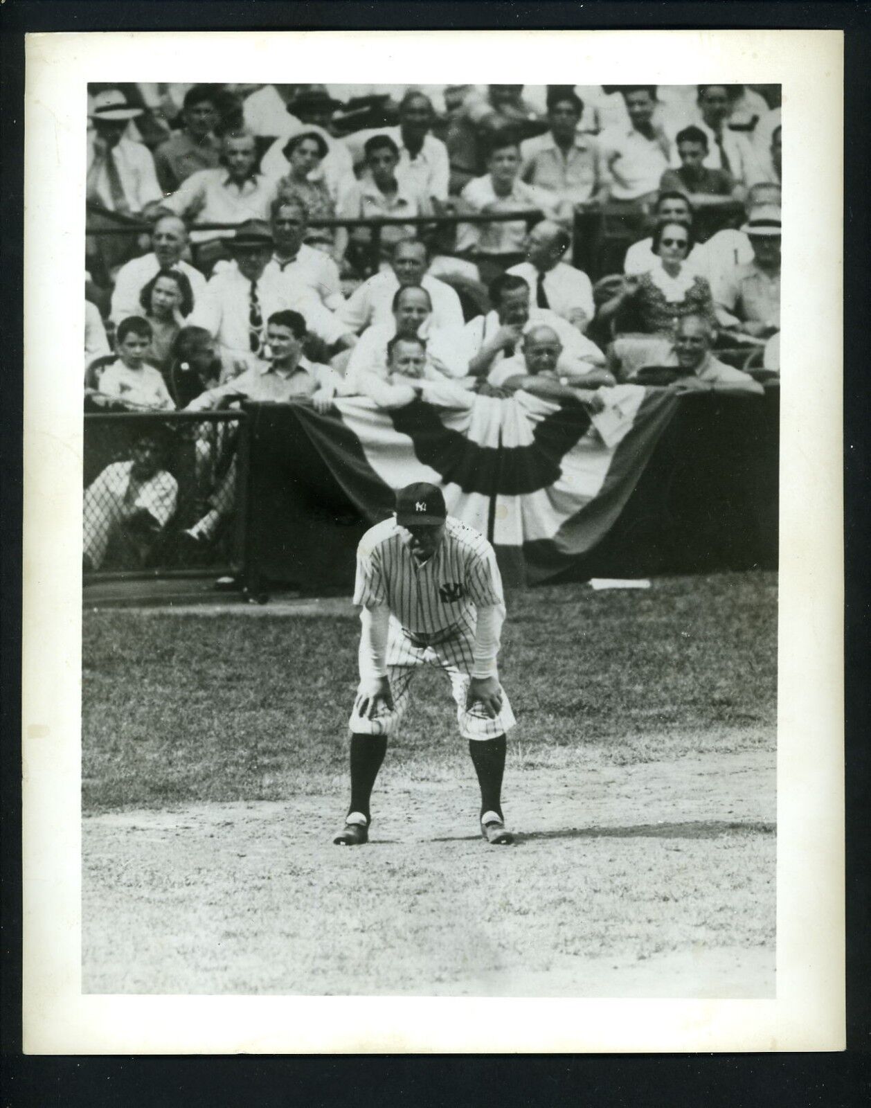 Babe Ruth 1943 Yankees Press Wire Photo Poster painting