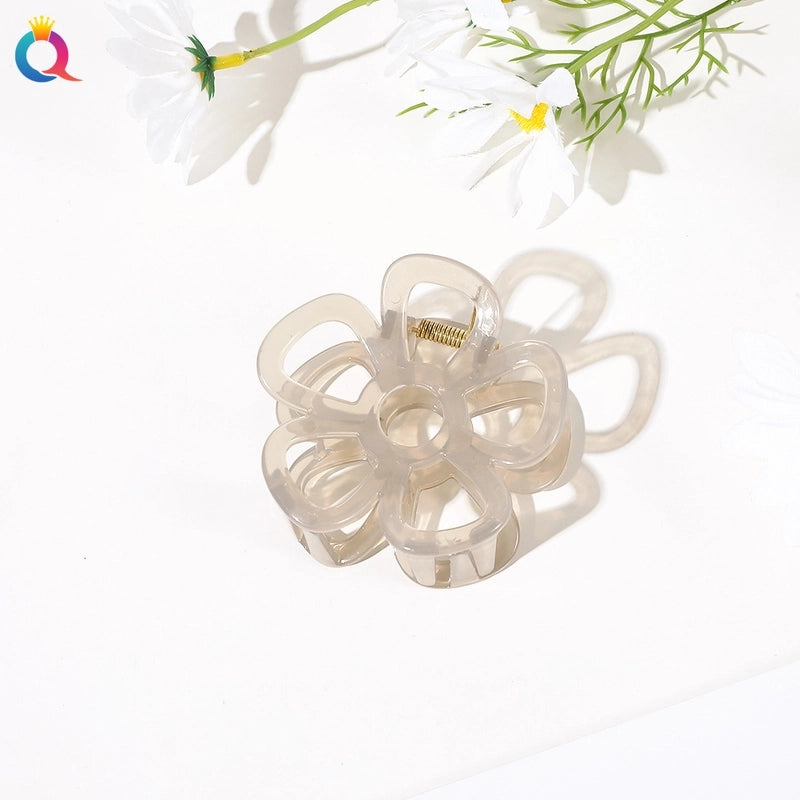 Fashion Flower Plastic Metal Stoving Varnish Hollow Out Hair Claws 1 Piece
