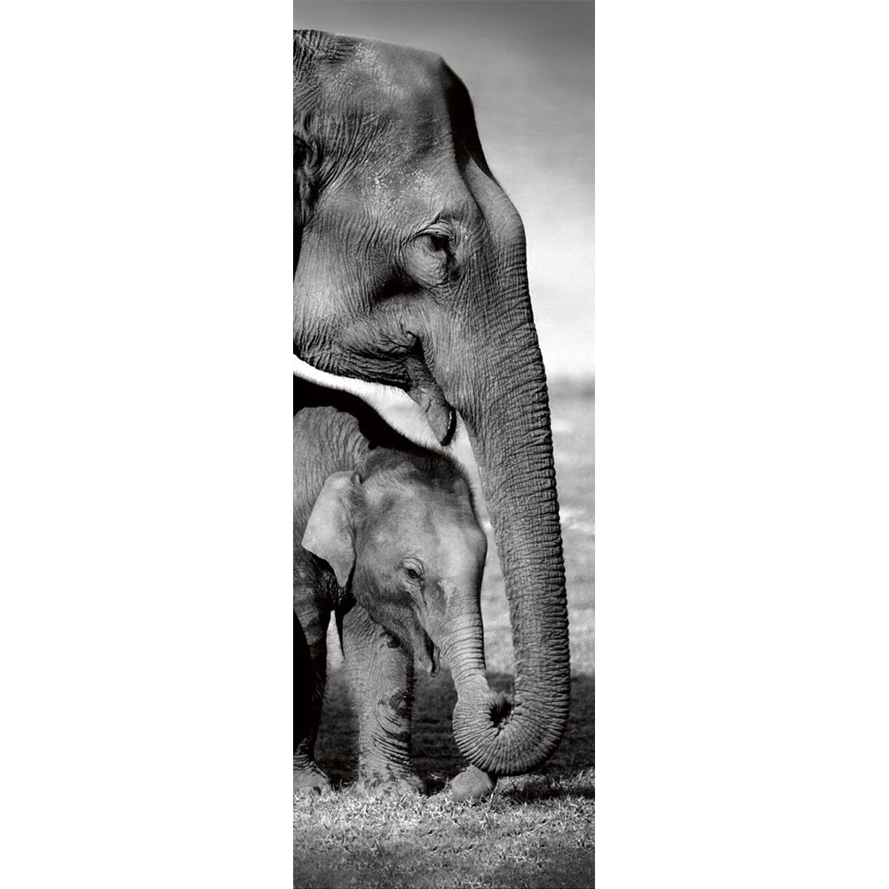 

Elephant Mor And Son-Round Drill Diamond Painting-30*90CM, 501 Original