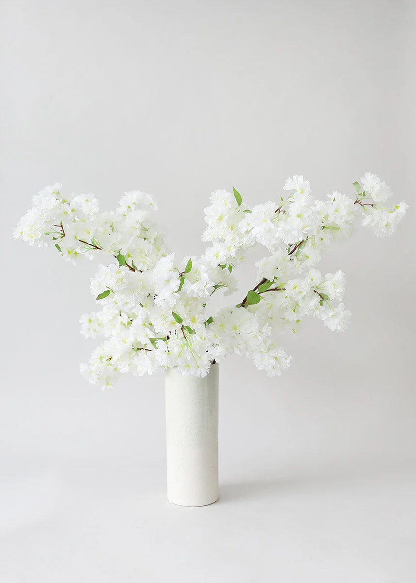 Artificial Spring Cherry Blossoms in Cream - 40"