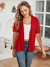 Women's Chic Spring & Summer Cardigan - Elegant Short Sleeve, Lightweight Open Front Knit - Versatile Sweater for Casual or Dressy Occasions