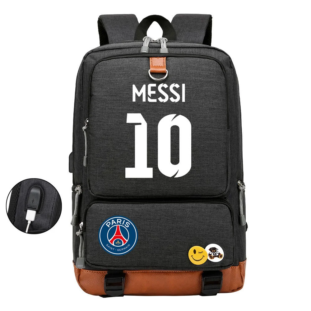 Buzzdaisy Score Big with Lionel Messi: Multi-Pocket Backpack with USB Charging and 15-Inch Laptop Capacity