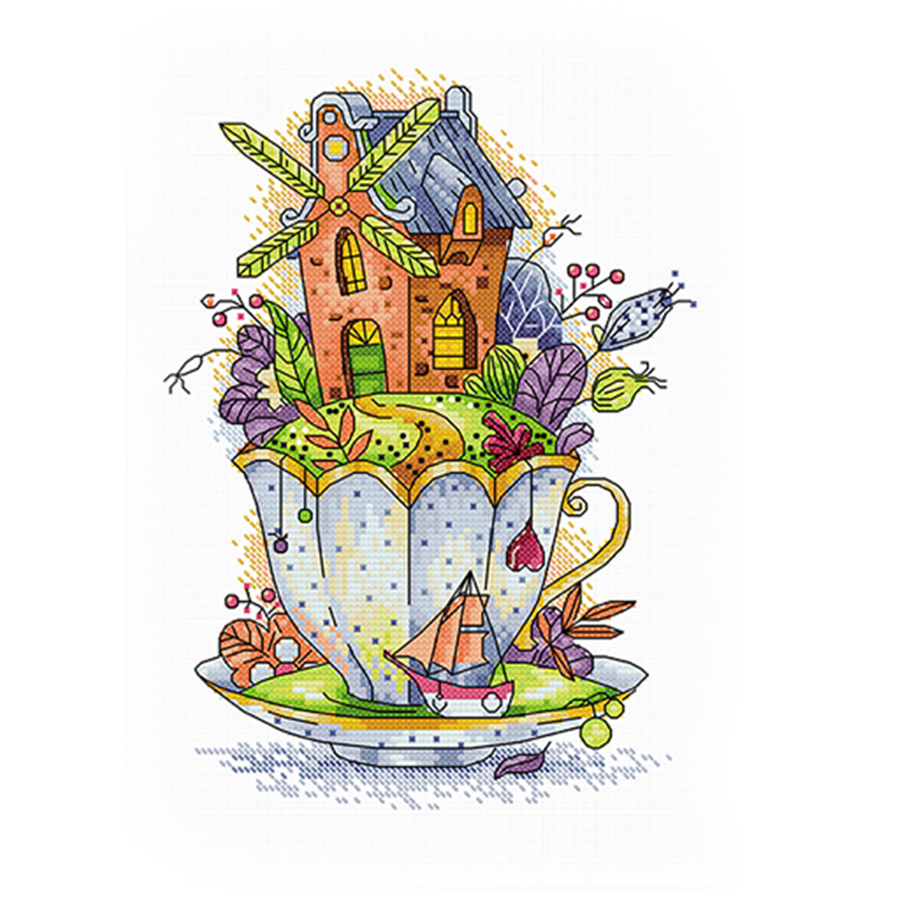 

Teacup Coffee - 11CT Stamped Cross Stitch - 40*30CM, 501 Original