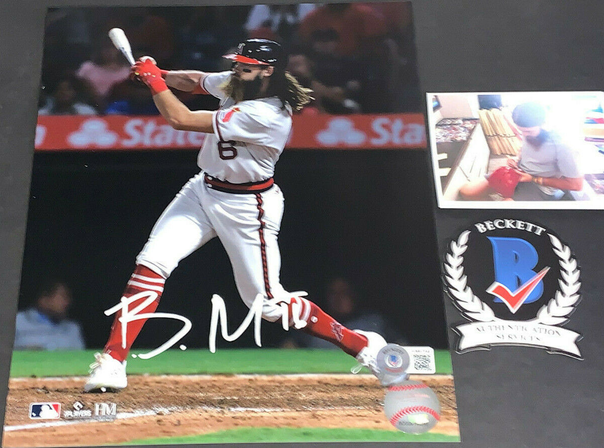 Brandon Marsh Los Angeles Angels Auto Signed 8x10 Photo Poster painting Beckett WITNESS COA -