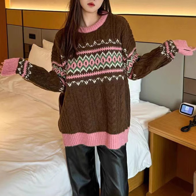 Chicfifth Sweater Women Winter Long Sleeve High Quality Autumn Vintage Top Knitted Cardigan