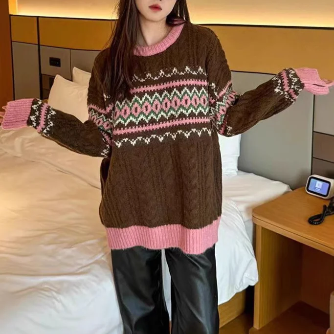 Chicfifth Sweater Women Winter Long Sleeve High Quality Autumn Vintage Top Knitted Cardigan