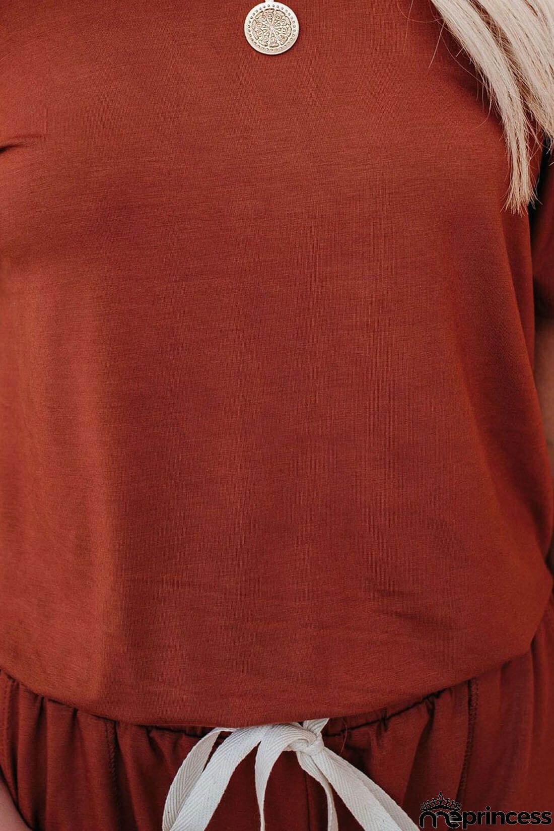 Women's Loose Fit Off Shoulder Jumpsuit Rompers with Pockets