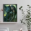Diamond Painting -DIY Round Drill Woman&Leopard