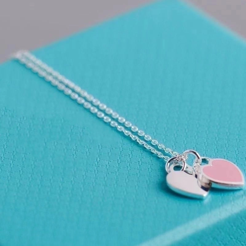 Casual Minimalist Heart Shape Copper Enamel Pendant Necklace