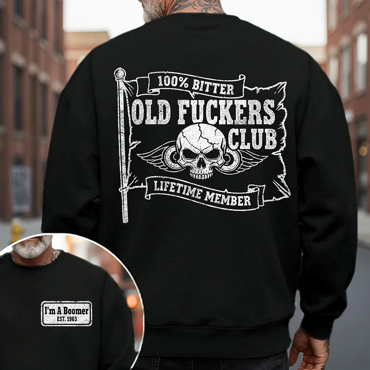 Funny Bitter Old Guys Club Hoodie &ndash; 100% Bitter Lifetime Member Skull Tee, Hoodie, Custom Year Of Birth Sweatshirt