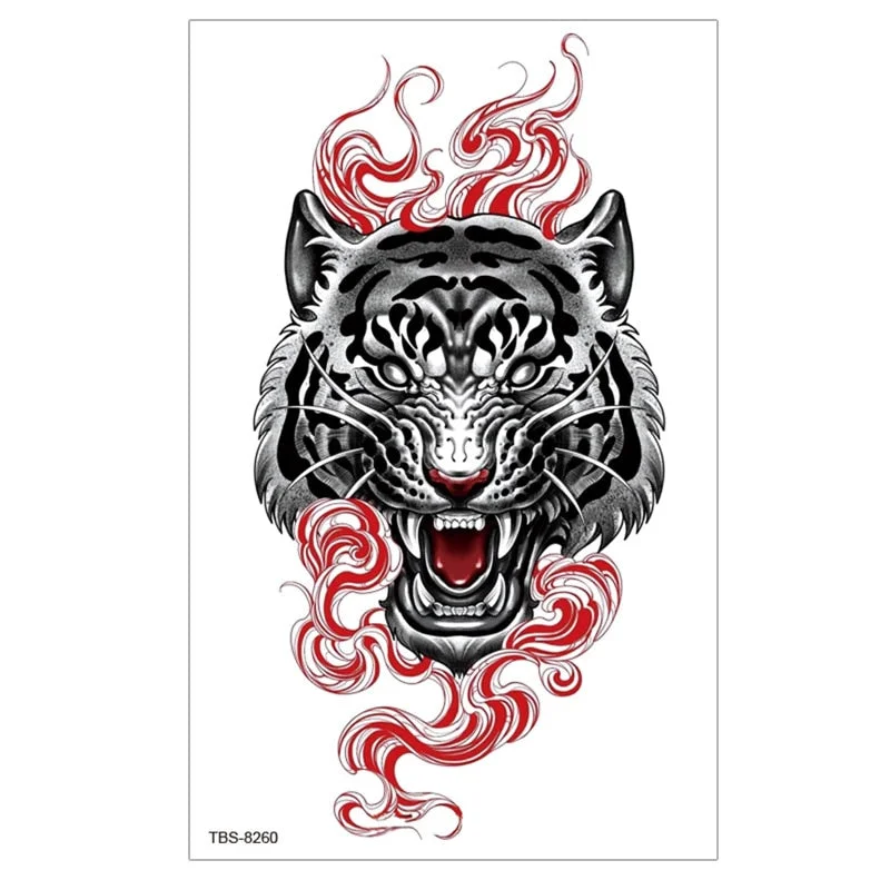 Waterproof Temporary Tattoo Sticker Lion Wolf Tiger Forest Tattoos Girl Mermaid Body Art Arm Fake Sleeve Tatoo Women Men