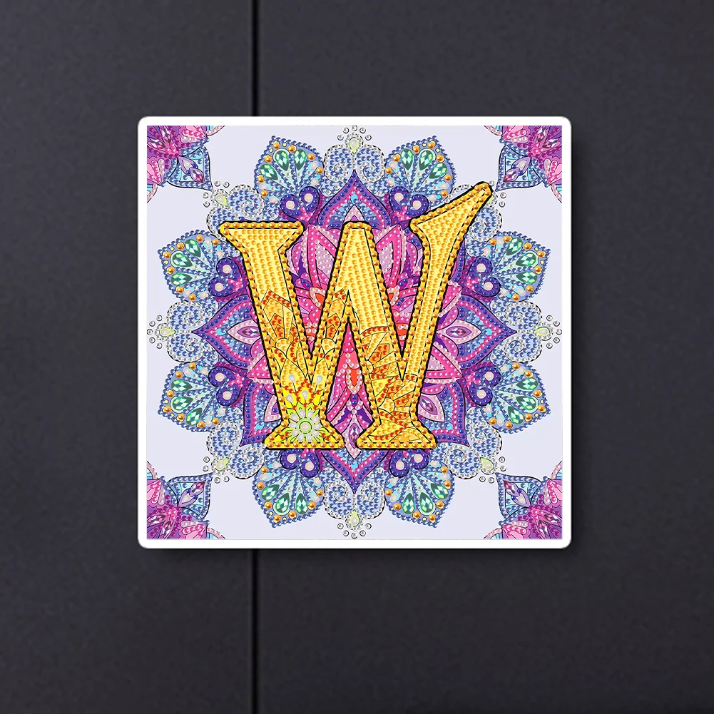 Special Shape Diamond Painting 30*30cm - W Letter Mandala