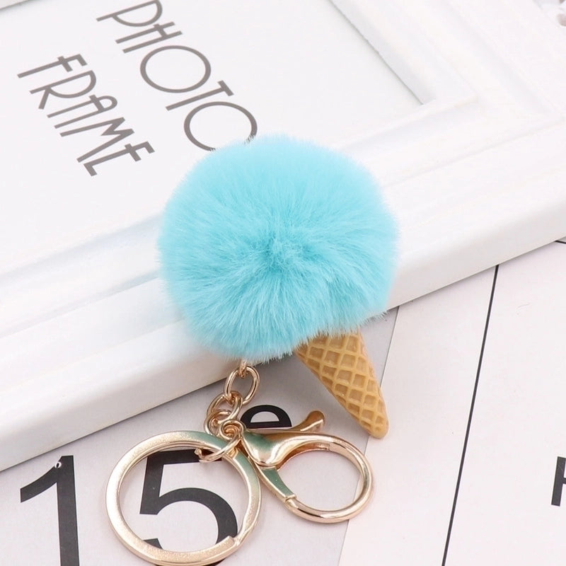 Cute Ice Cream Plush Women’s Bag Pendant Keychain