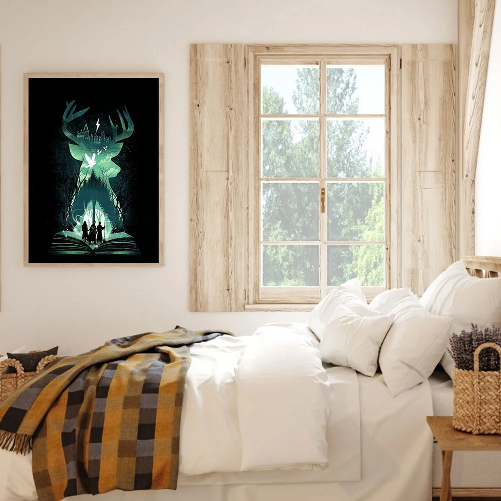 Full Round Diamond Painting 30*40cm - Animation Silhouette