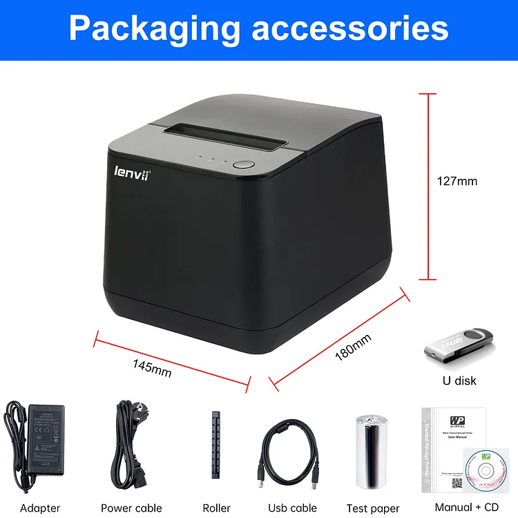 80mm Thermal Pos Printer With Auto Cutter   USB LAN / USB BLUETOOTH ) Receipt Printer I.84543928