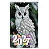 2027 Pearl Owl DIY Paper Diamond Painting Wall Calendar Set Special Shaped Partial Drill Monthly Flip Hanging Calendar Kit for Adults Beginners Gift Home Office Decor