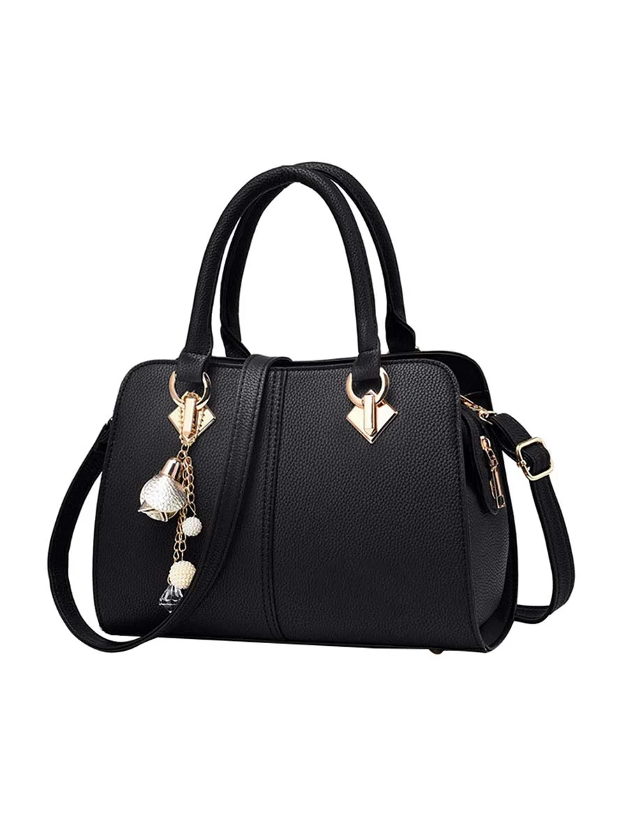 Women Handbag Solid Color Boston Bag