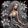 Special Shape Rhinestone Diamond Painting Kit Partial(Night Lily Beauty)