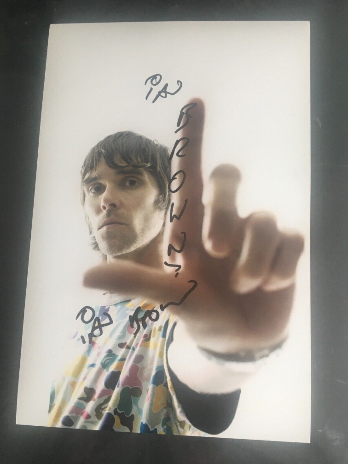 Authentic IAN BROWN signed AUTOGRAPH Photo Poster painting 12x8 STONE ROSES