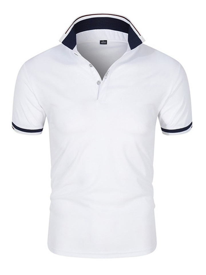 Summer Men's Short-sleeved T-shirt Slim Half-sleeved Polo Shirt Tide Lapel Polo Shirt