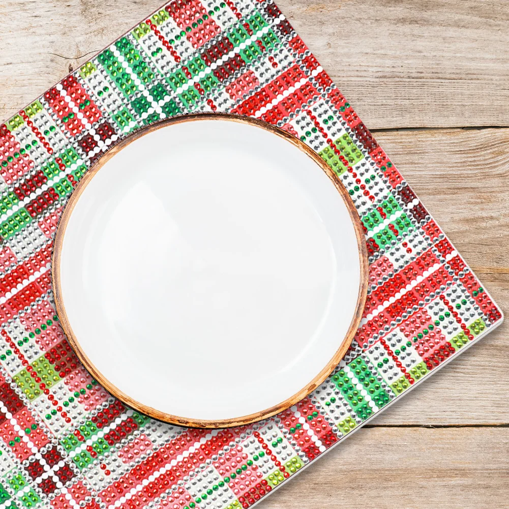 2Pcs Mandala Pattern Diamond Painting Placemat DIY Diamond Crafts(30*20cm)