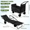 2-in-1 Wagons Carts Foldable 440lbs Capacity Folding Chair Cart with All-Terrain Wheels Beach Wagon for  Sports Garden Camping