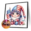 Diamond Painting-DIY Full Round Drill US Flag Star Gnome