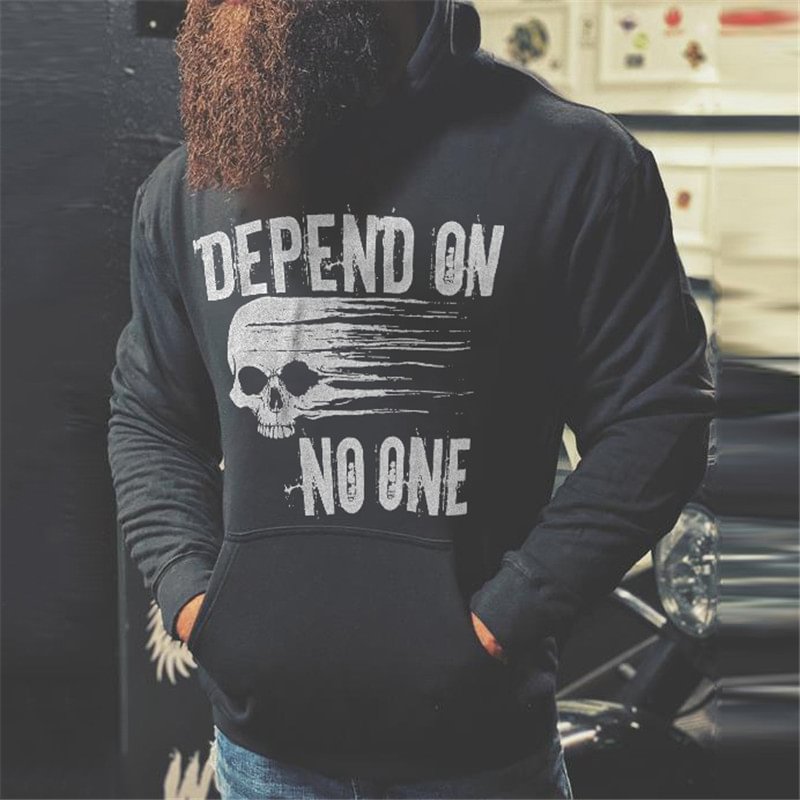 Livereid No one depend on skull printed designer all-match hoodie - Livereid