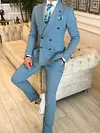Sky-Blue Double Breasted Suit 2-Piece